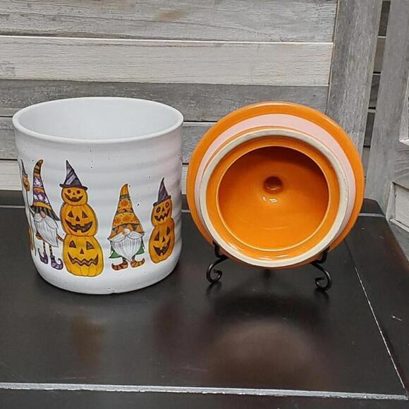 Halloween Gnome Pumpkin Canister Jar | Cobwebs & Cauldrons - Picture 5 of 8
